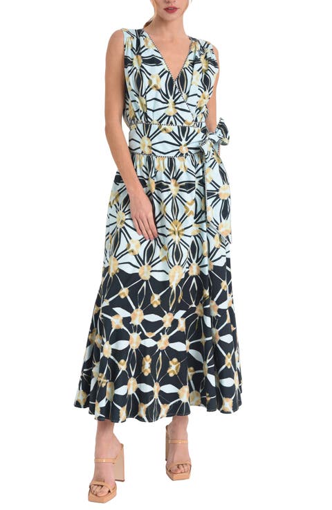 Esthella Cotton Maxi Wrap Dress