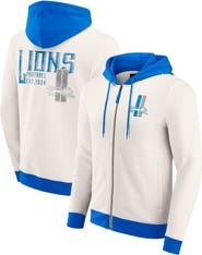 Darius Rucker Collection by Fanatics Men's Darius Rucker Collection by Fanatics Cream Detroit Lions Distressed Graphics Full-Zip Hoodie