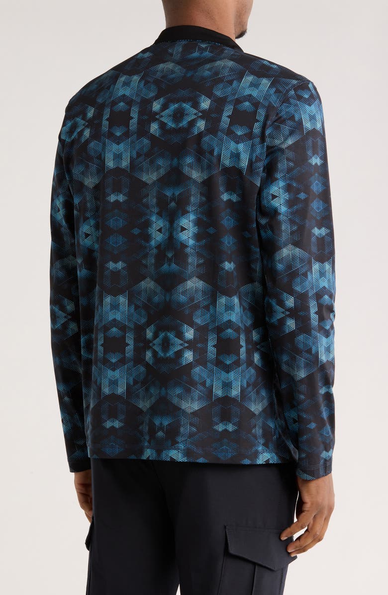 Bugatchi Stretch Cotton Quarter Zip Pullover, Alternate, color, Midnight