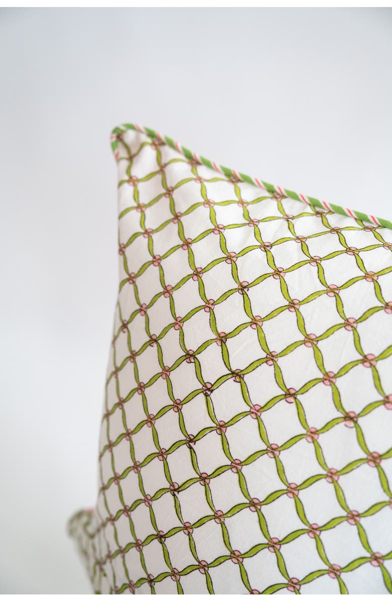 Inner Child Pink Poppy Blockprint Pillow - Cover + Insert, Alternate, color, Pink Poppy