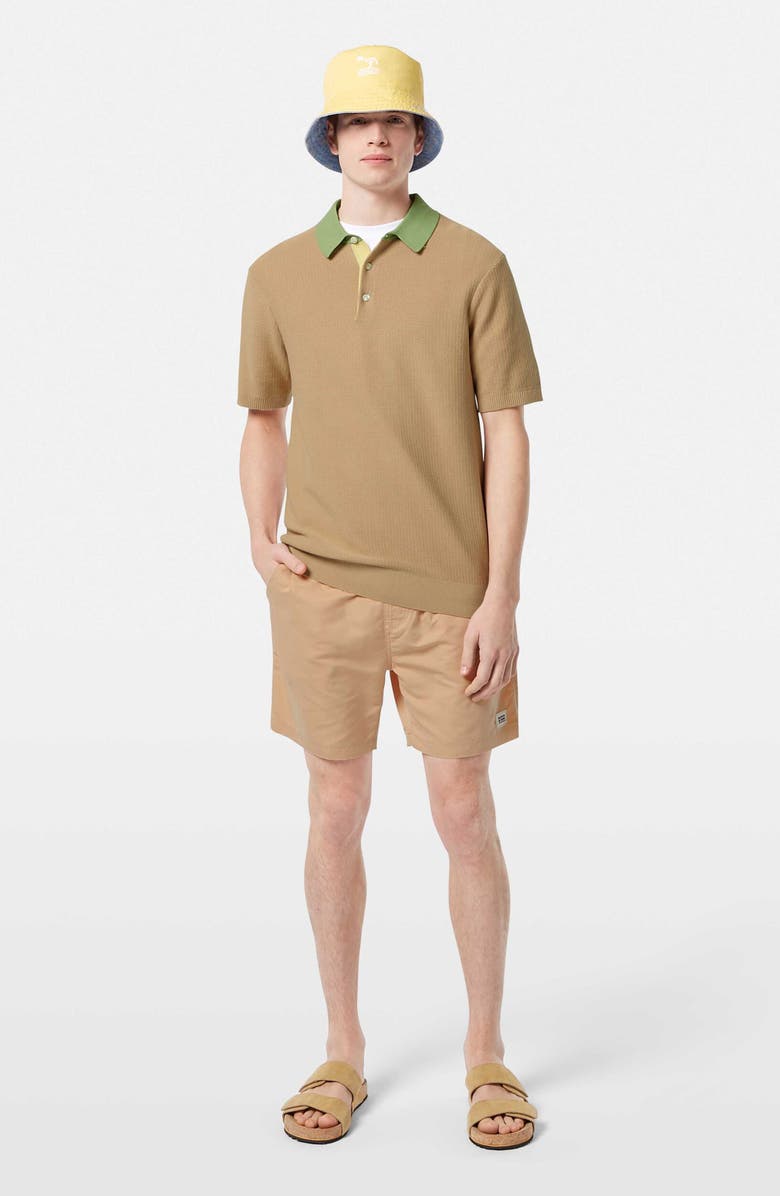 Scotch & Soda Textured Cotton Knit Polo, Alternate, color, Soft Camel
