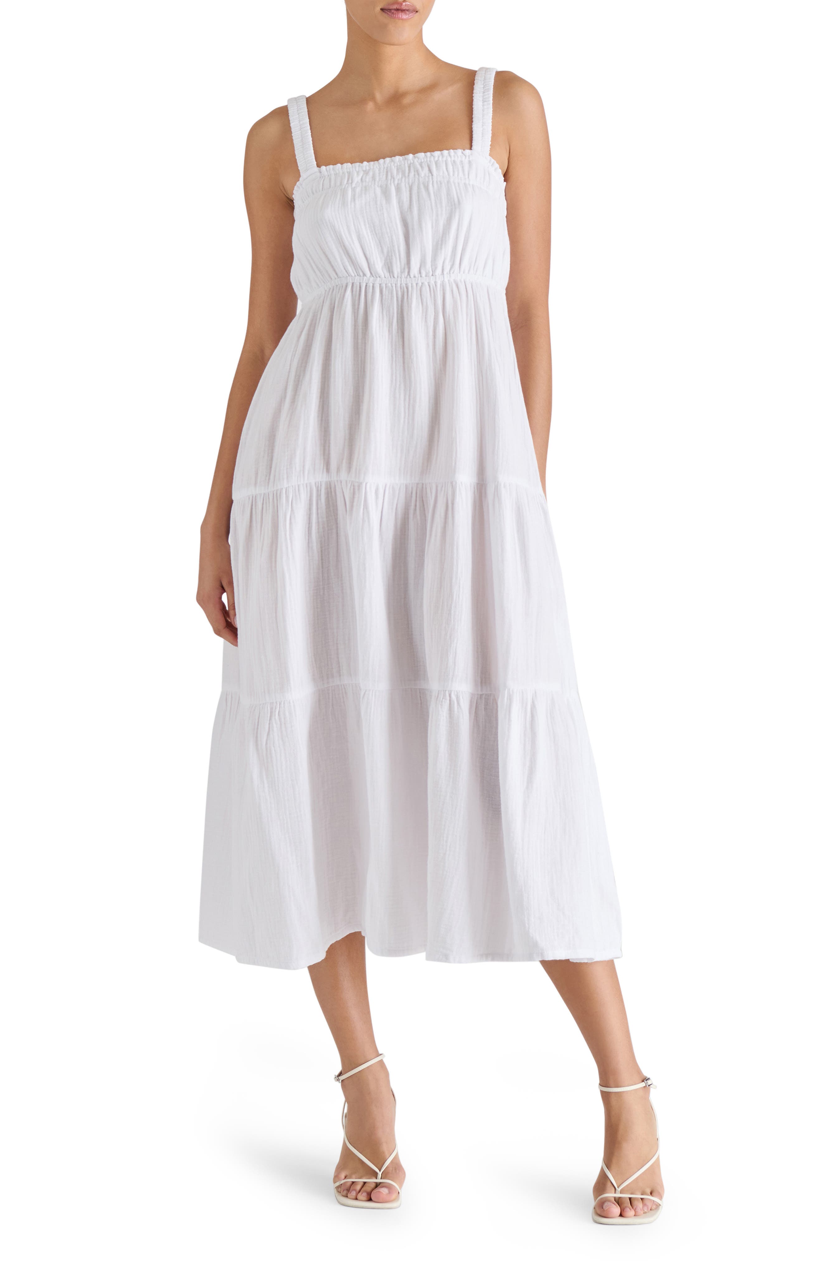 Steve Madden Alissa Tiered Cotton Gauze Midi Sundress
