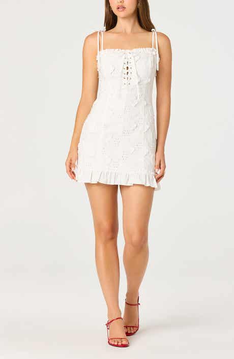 Breanna 3D Floral Appliqué Embroidered Eyelet Corset Minidress
