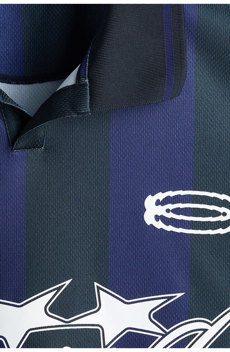H&M Loose Fit Football Shirt, Alternate, color, Dark Blue/Run Wild