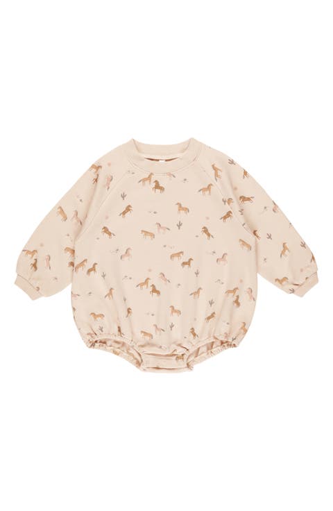 Print Cotton Blend Romper (Baby)