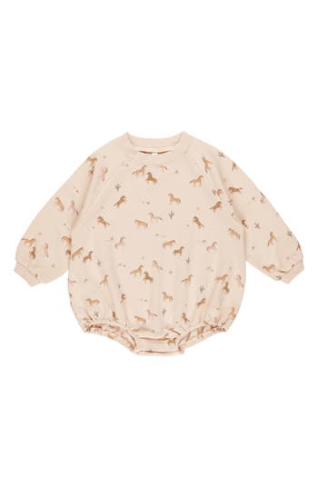 Rylee + Cru Print Cotton Blend Romper In Neutral