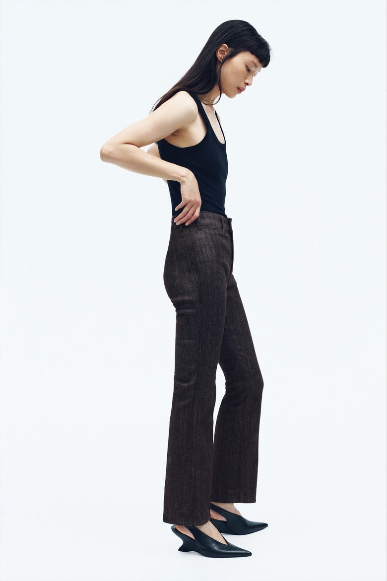 Flared High Ankle Jeans, Alternate, color, Dark brown