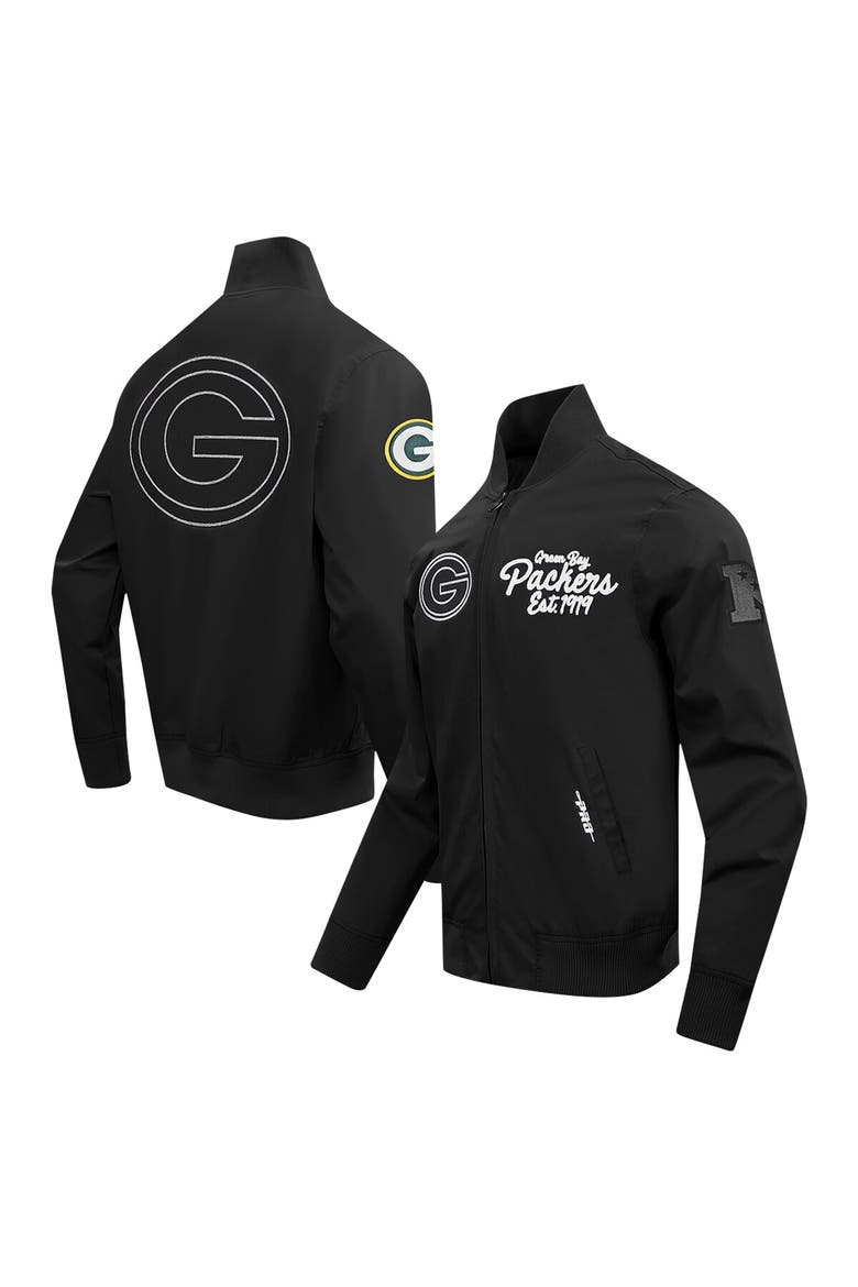 Men's Pro Standard Black Green Bay Packers Paint The City Twill Full-Zip Jacket, Main, color, Black
