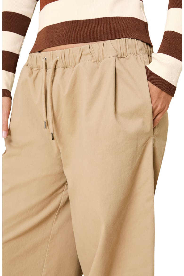 The Flynn Stretch Cotton Drawstring Wide Leg Pants, Alternate, color, CAMEL