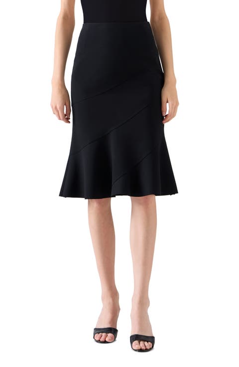 Signature Jersey Peplum Midi Skirt
