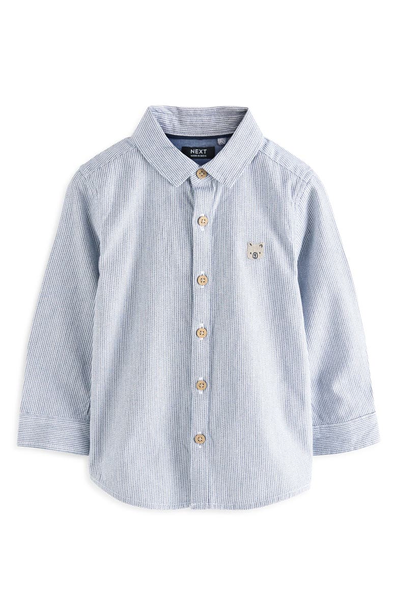 NEXT Kids' Stripe Oxford Button-Up Shirt, Main, color, Grey