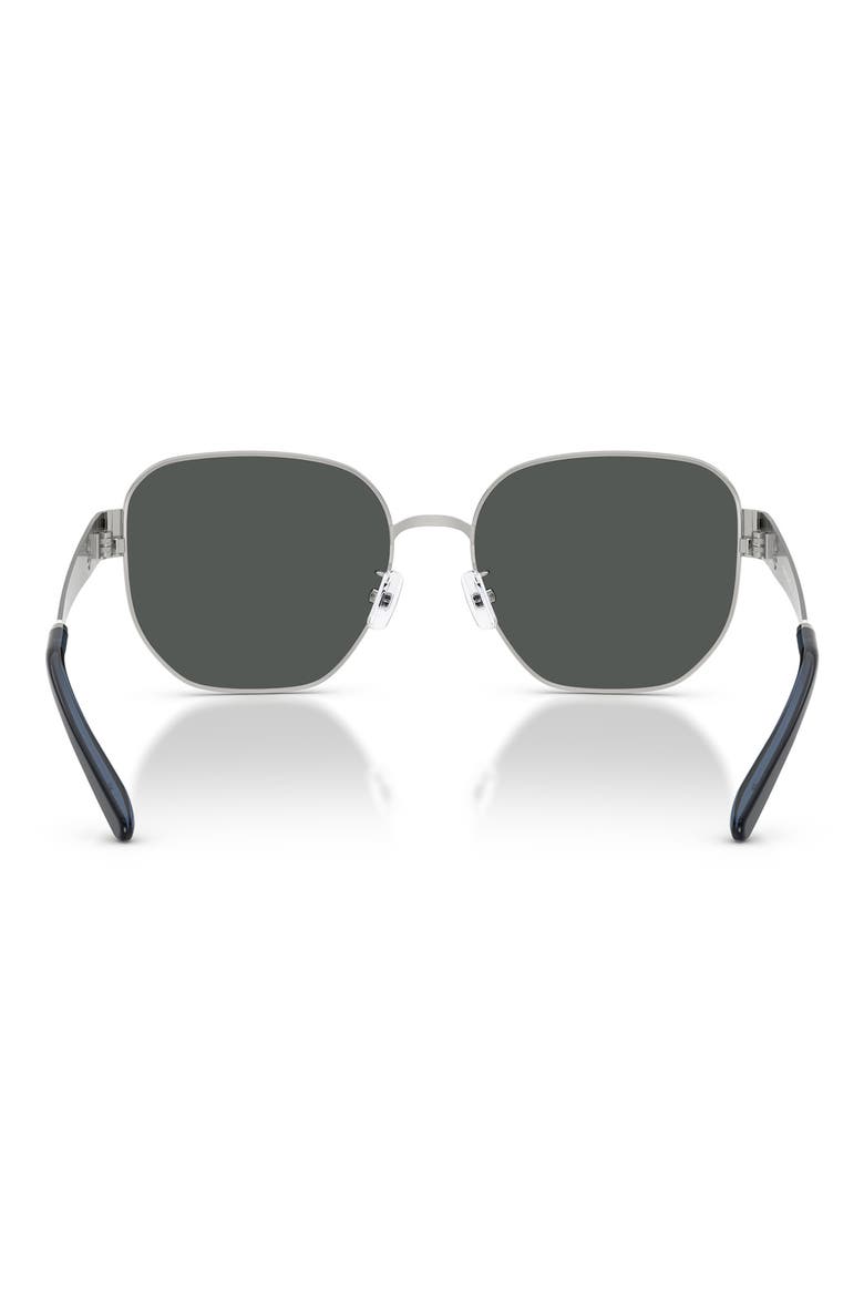 56mm Irregular Sunglasses, Alternate, color, SILVER / DARK GREY