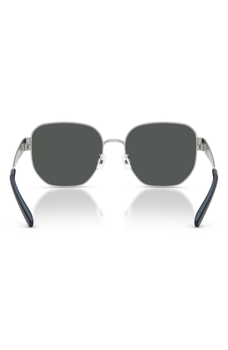 Tory Burch 56mm Irregular Sunglasses, Alternate, color, Silver / Dark Grey