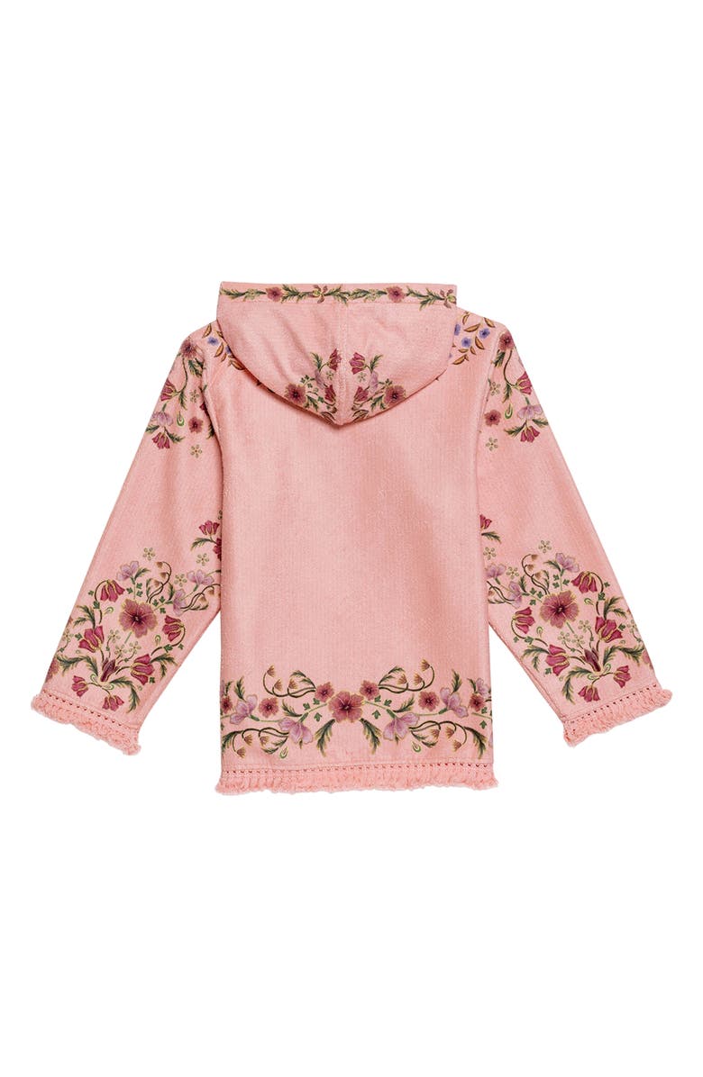 Agua Bendita Kids' Britza Aura Hooded Terry Cover-Up Tunic, Alternate, color, Pink