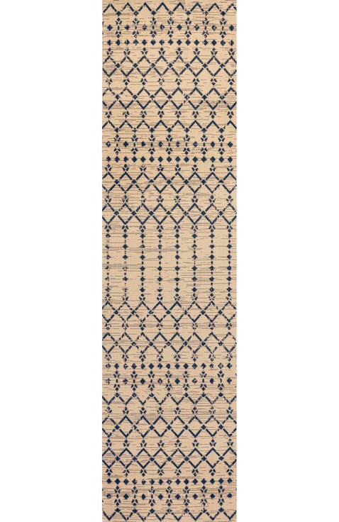 Ourika Moroccan Geometric Textured Weave Indoor/Outdoor Area Rug