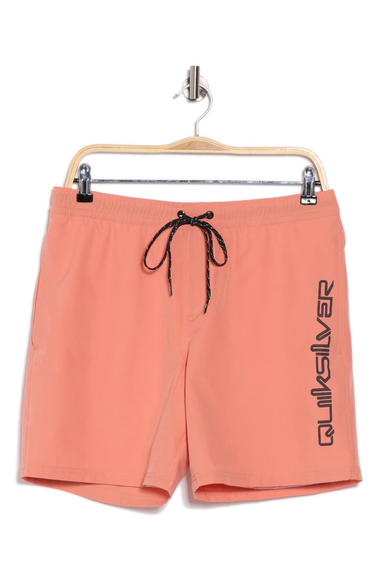 Solid Volley Swim Shorts, Alternate, color, CLAY