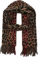 AllSaints Leopard Wool Scarf
