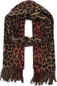 AllSaints Leopard Wool Scarf