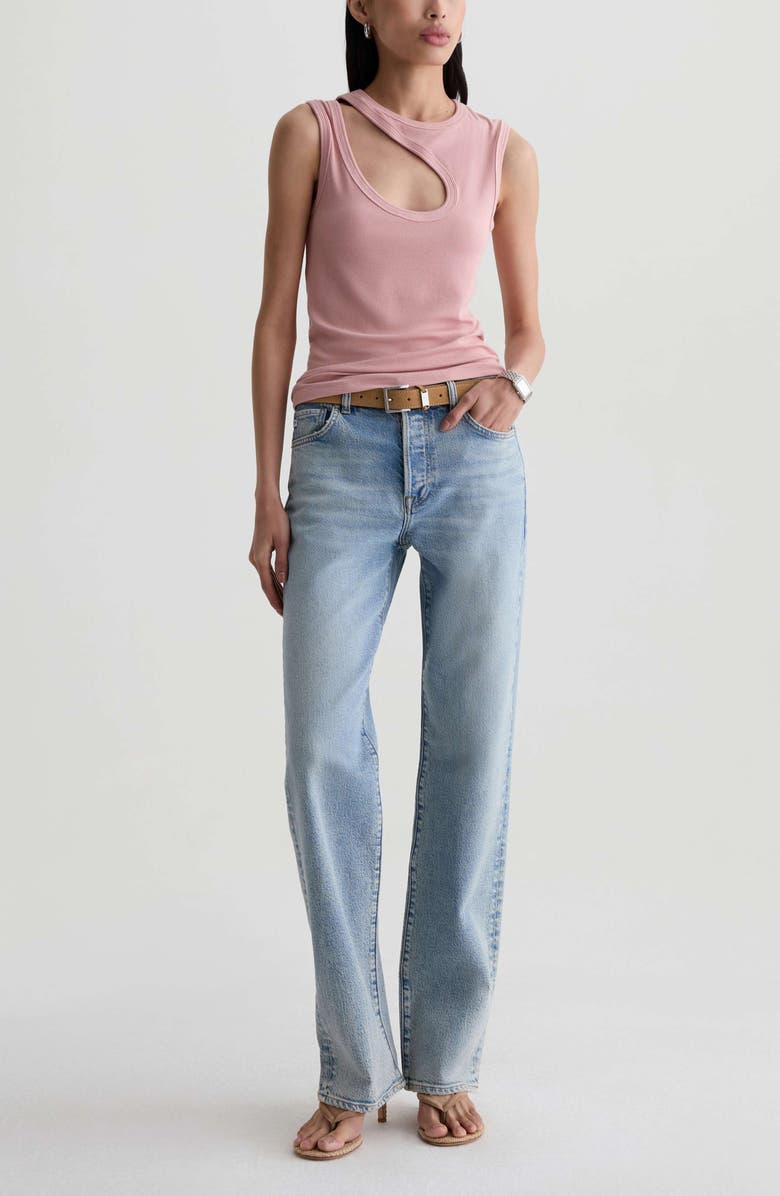 AG Sydney High Waist Relaxed Straight Leg Jeans, Alternate, color, Highway 29