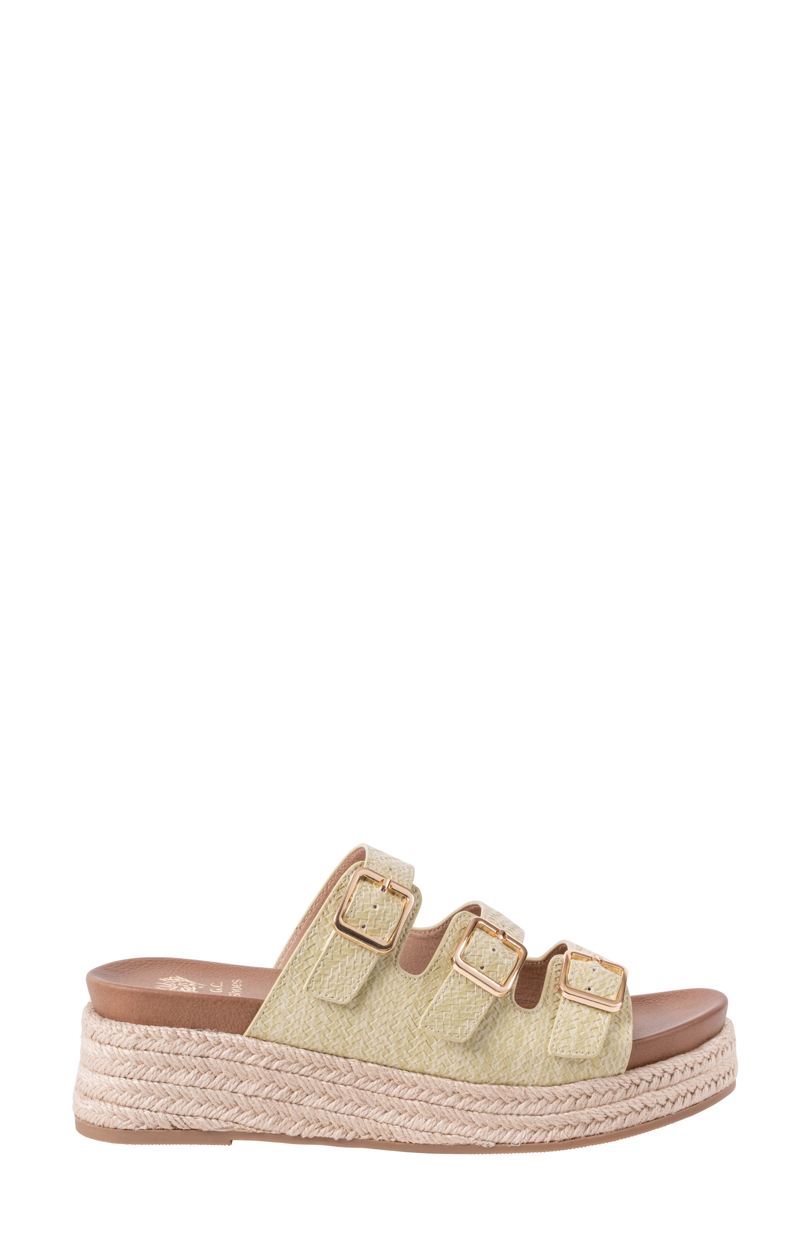 GOOD CHOICE NEW YORK Fabulist Buckle Espadrille Platform Wedge Sandal, Alternate, color, Lime
