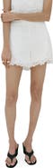 MANGO Embroidered Lace Shorts