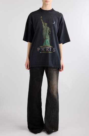 Balenciaga Paris Liberty Medium Fit Distressed Cotton Balenciaga Paris Liberty Medium Fit Distressed Cotton