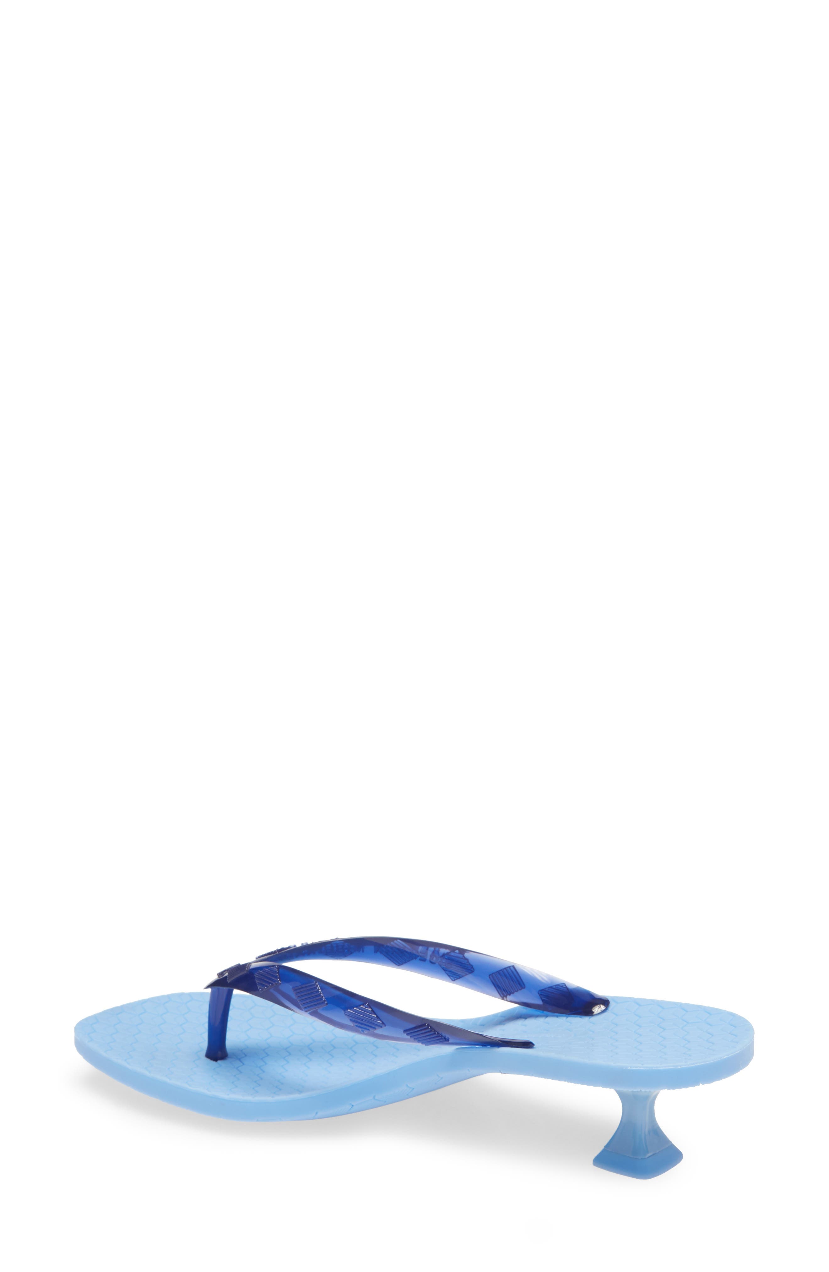 Iconic Kitten Heel Flip Flop, Alternate, color, LIGHT BLUE/ DARK BLUE