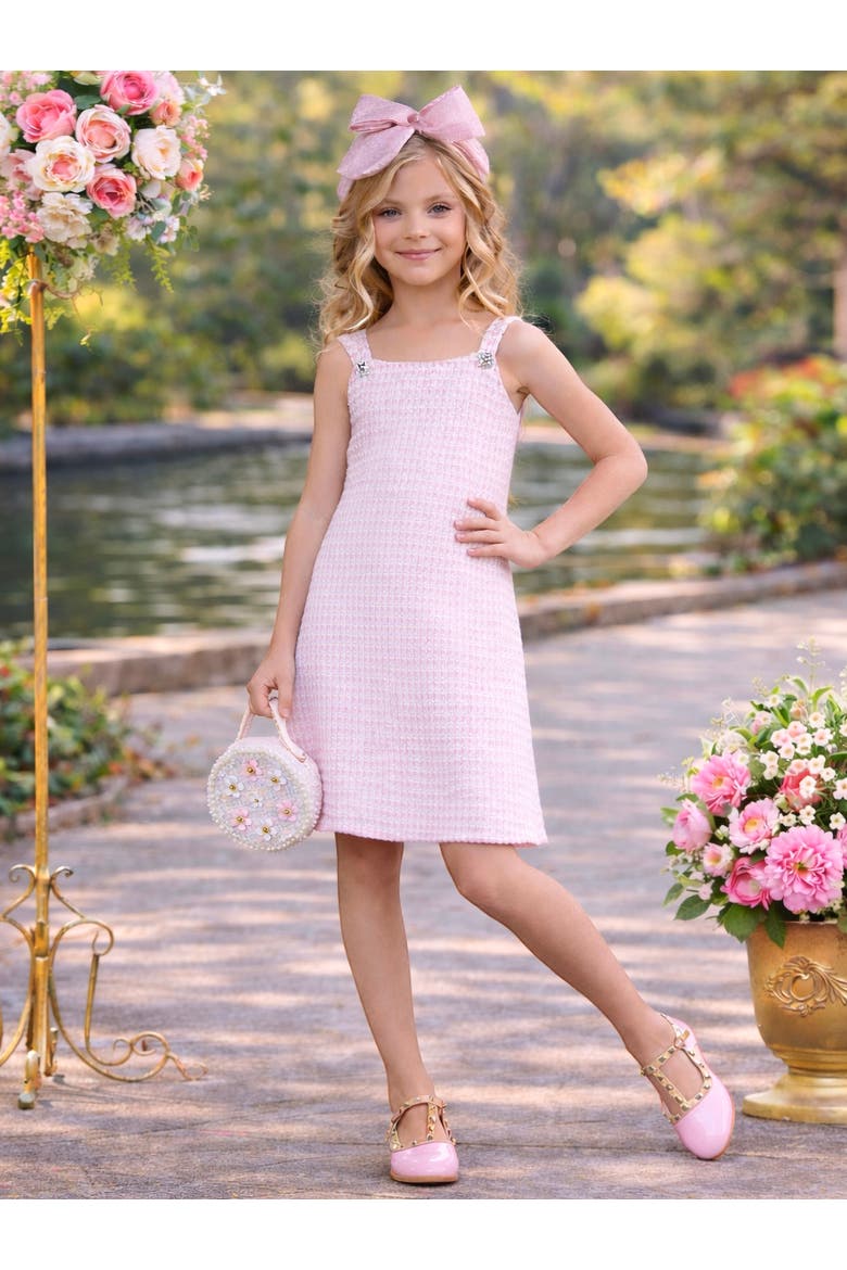 Charm Double Bow Spring Dress, Alternate, color, Pink
