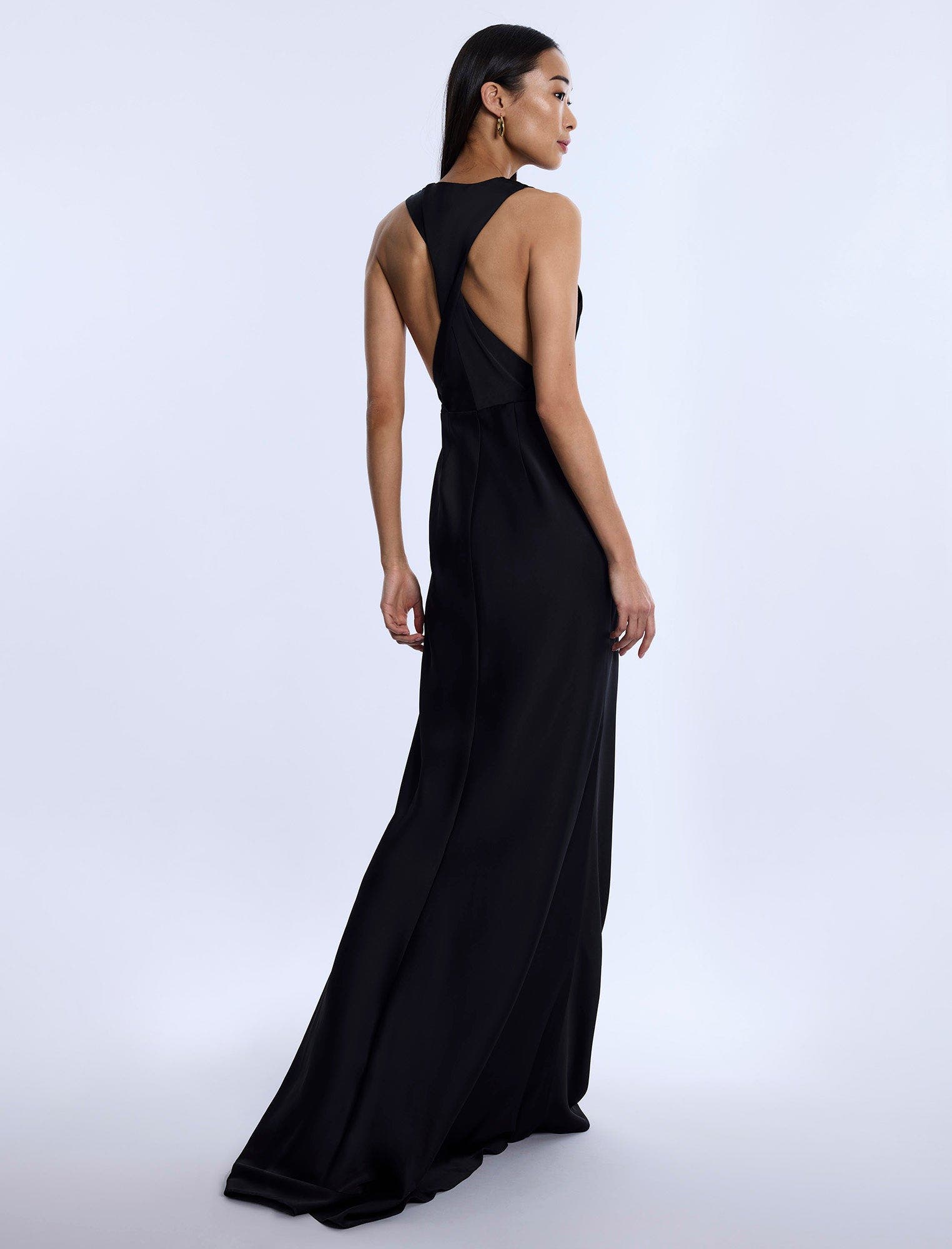 Cowl Neck Halter Gown - image 2