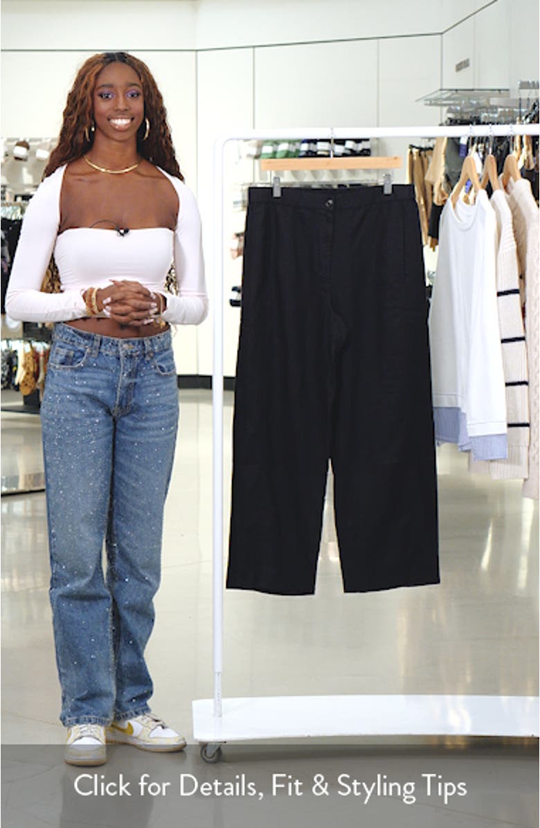 Wide Leg Organic Linen Ankle Pants, sales video thumbnail