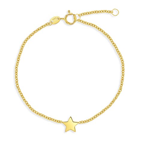 14k Polished Star Bracelet