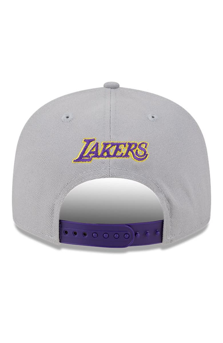 New Era Men's New Era Gray Los Angeles Lakers Chenille Band 9FIFTY Snapback Hat, Alternate, color, Gray