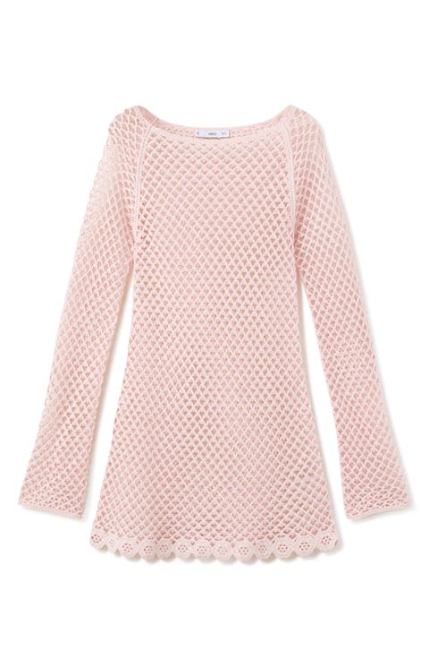 Crochet Embroidered Hem Minidress