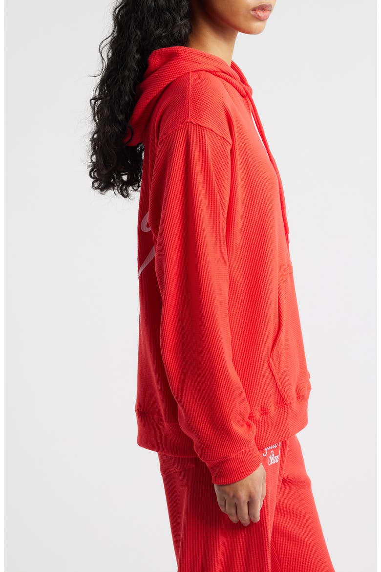 Relaxed Fit You Are a Star Waffle Knit Graphic Hoodie, Alternate, color, RED