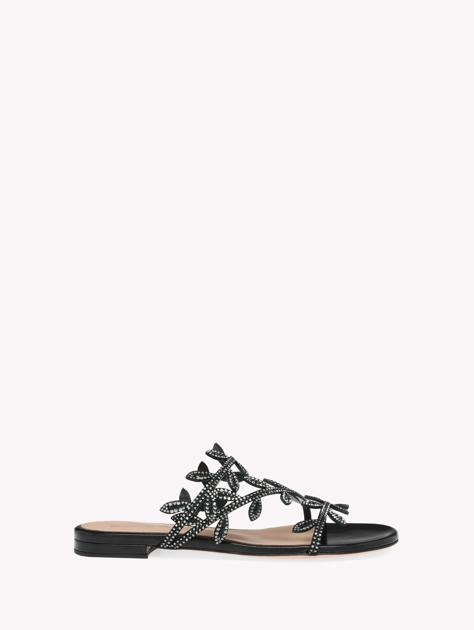 Crystal Flavia 05 Sandal, Alternate, color, Black Leather