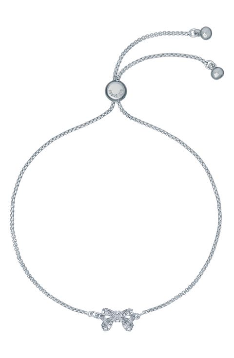 Carsaa Crystal Petite Bow Slider Bracelet