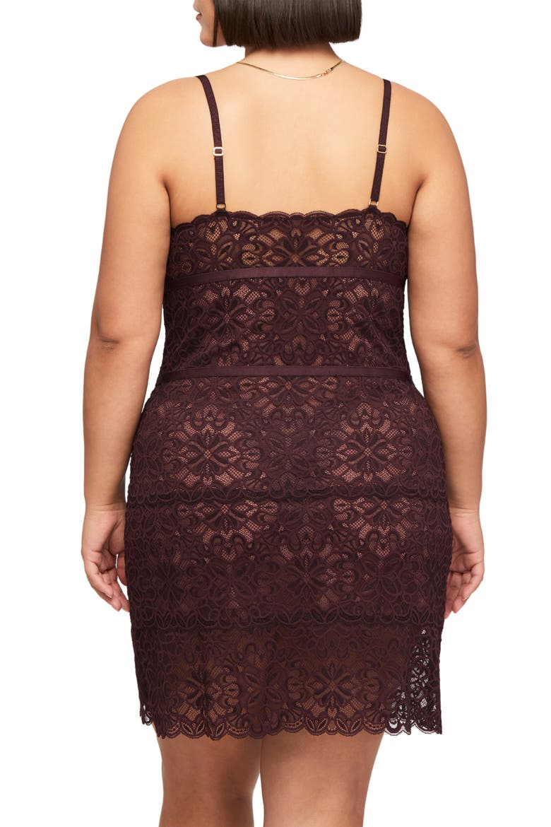 Lace Chemise & Thong Set, Alternate, color, COCOA/ PECAN