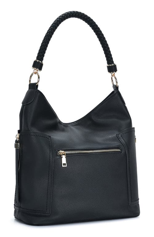Mms Design Studio Braid Handle Hobo Bag In Black