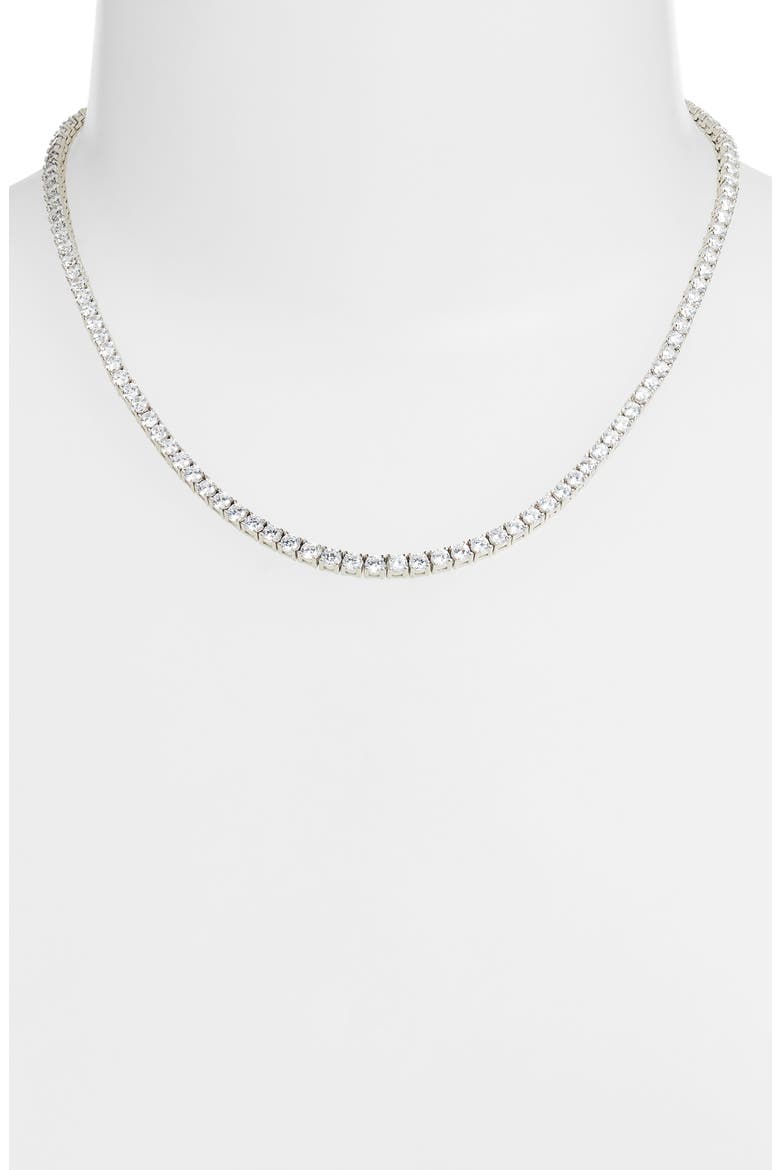 The Tennis Necklace, Alternate, color, SILVER