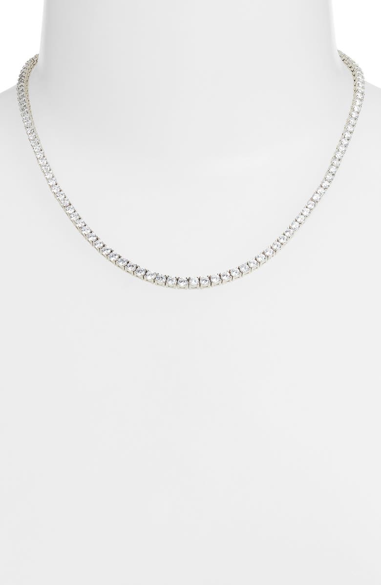The M Jewelers The Tennis Necklace, Alternate, color, Silver