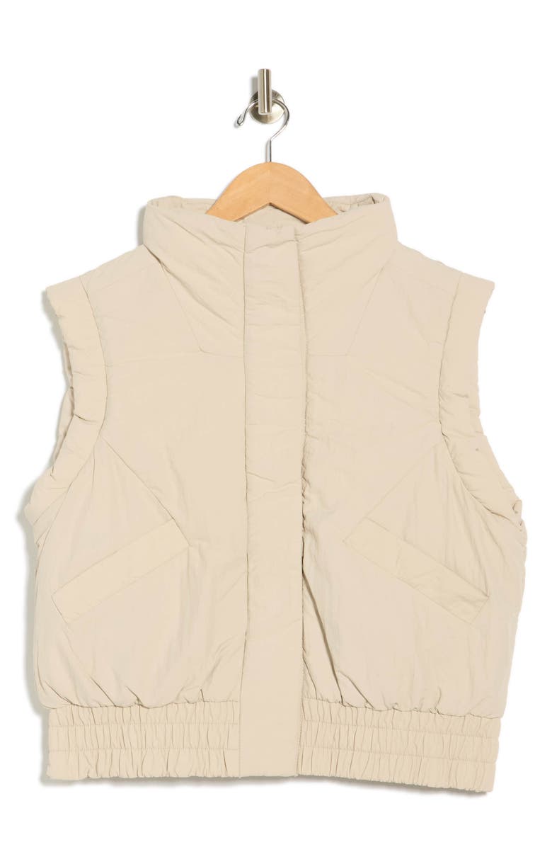 YOGALICIOUS Crinkled Puffer Vest, Alternate, color, Shadow Rock
