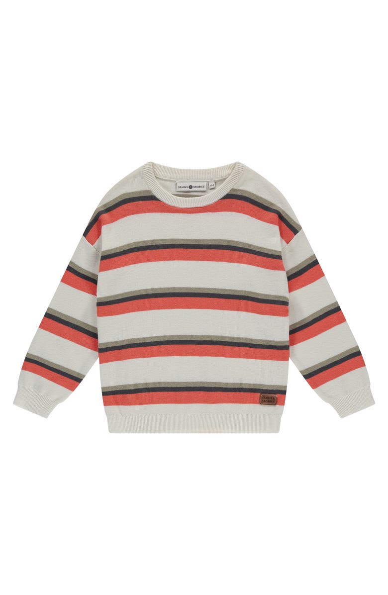 Stains and Stories by Babyface Pullover Multi Stripe Sweater, Main, color, Grapefruit