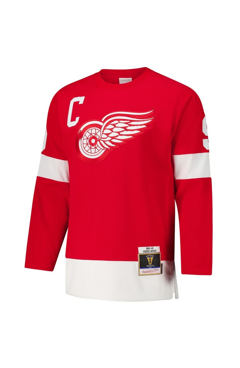 Mitchell & Ness Men's Gordie Howe Red Detroit Red Wings 1960-61 Power Play Jersey, Alternate, color, Red