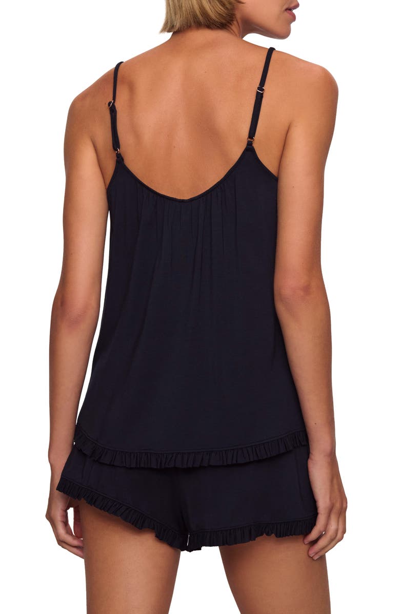 Eberjey Gisele Ruffle Trim Short Pajamas, Alternate, color, Black