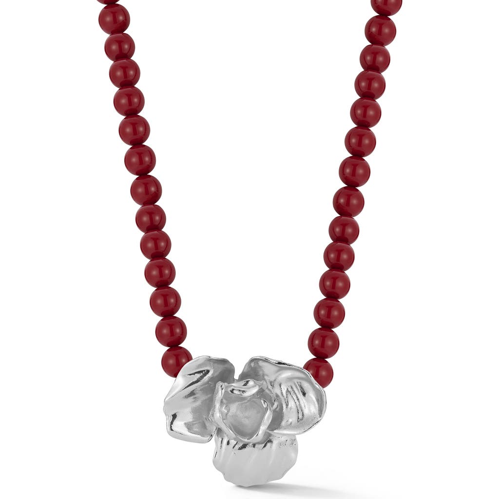 Sphera Milano Orchid Pendant Beaded Necklace