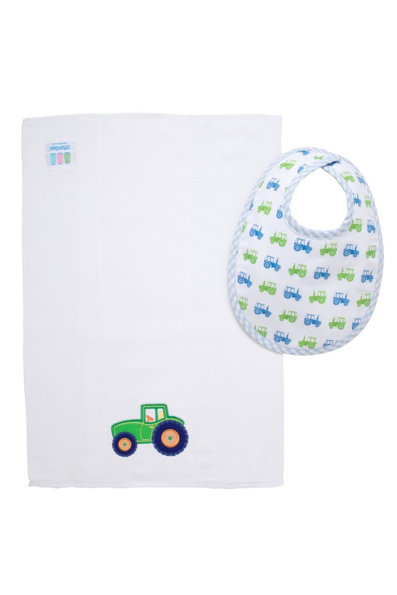 Classic Adventures Bib & Burp Boxed Set, Alternate, color, Tractor