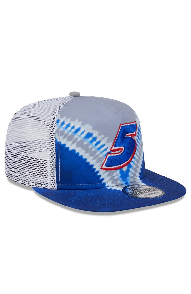 New Era Men's New Era Blue Kyle Larson Golfer Tie-Dye Snapback Hat, Alternate, color, Blue