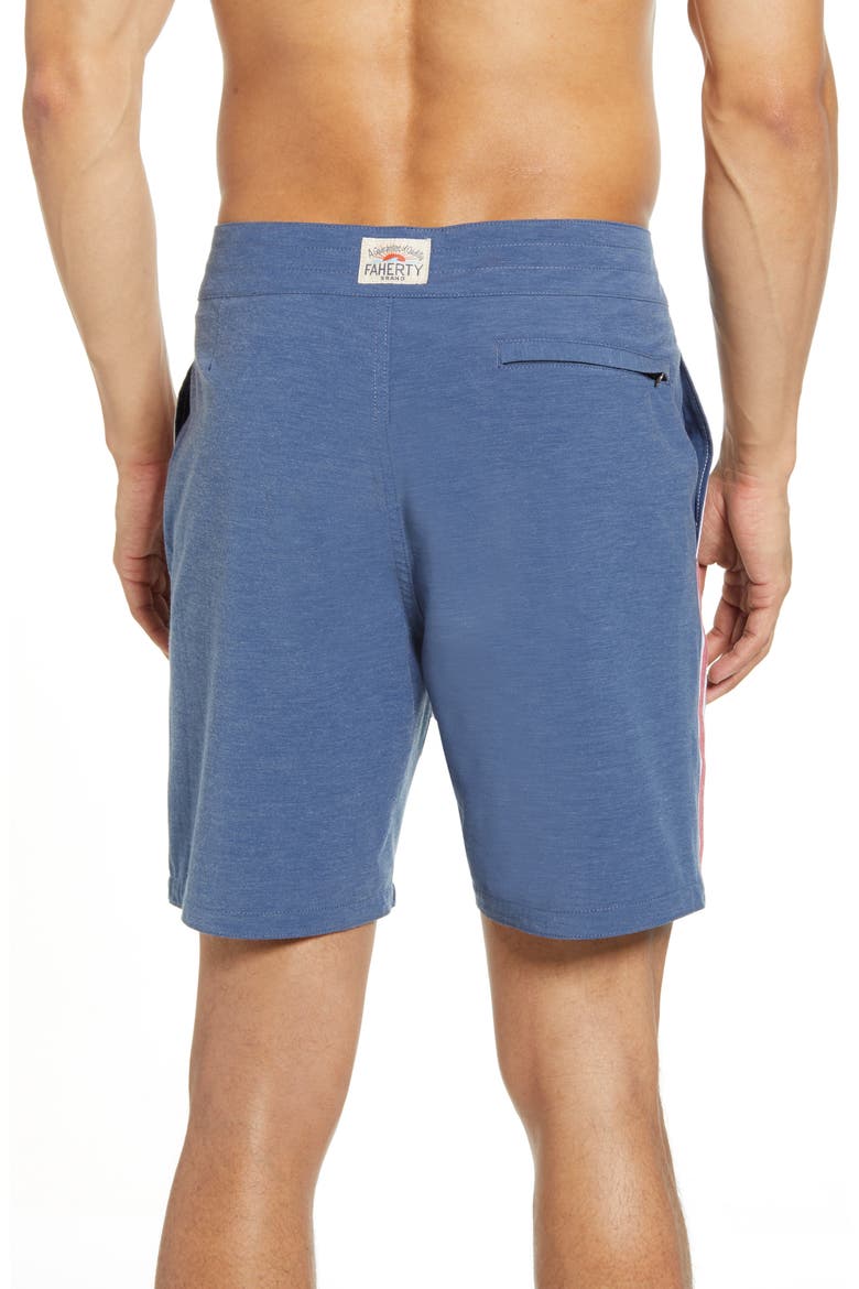 Retro Surf Stripe Board Shorts, Alternate, color, BLUE RED STRIPE