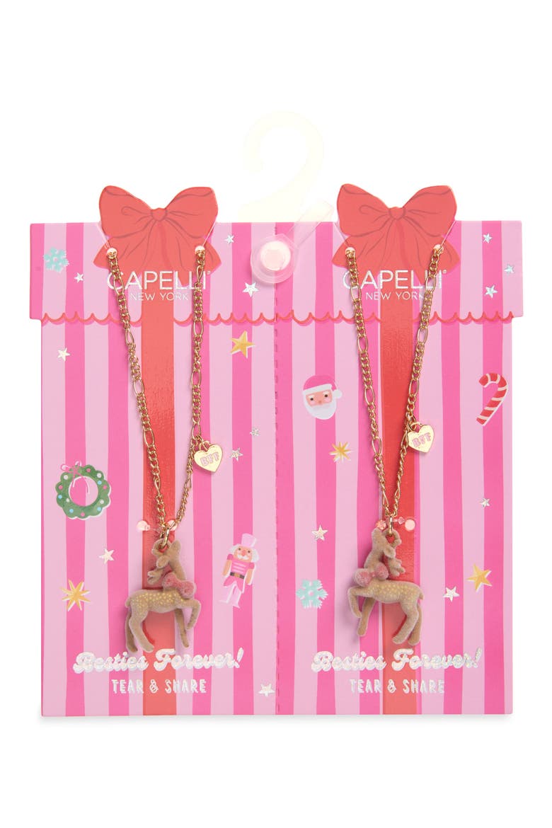 Kids' 2-Pack Sweet Deer BFF Necklace Set, Main, color, MULTI