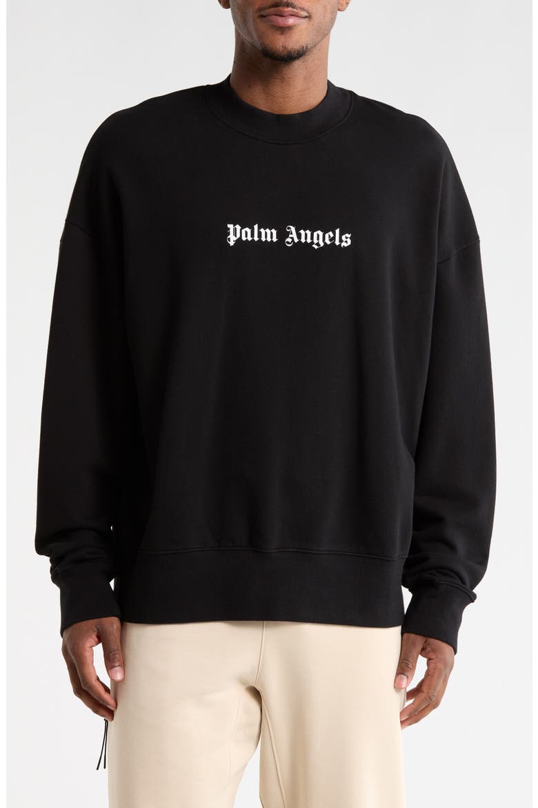 Logo Crewneck Sweater, Main, color, BLACK/WHITE